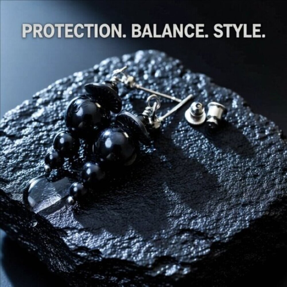 Stacked Gray Hematite Post Earrings - Calming, Grounding, Clearing, Protection - Picture 5 of 10